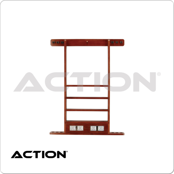 Score Counter Deluxe 6 Cue Wall Rack - Chocolate